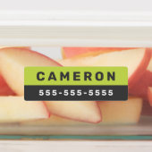 Twee gekleurde naam en telefoonnummer waterdicht l labels (Aangebracht)