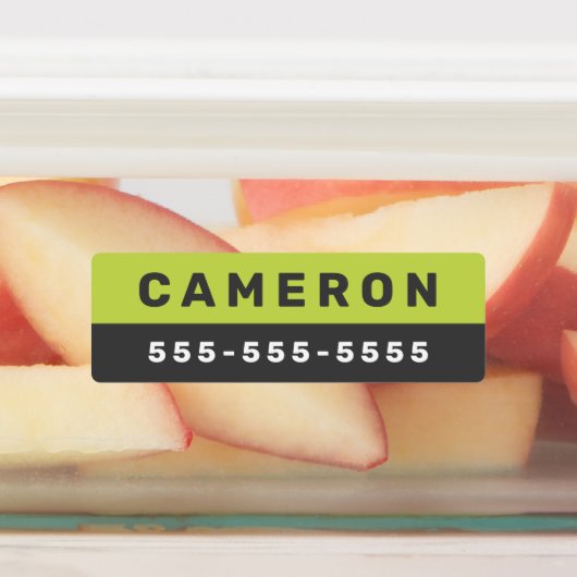 Twee gekleurde naam en telefoonnummer waterdicht l labels (Aangebracht)