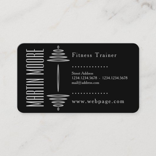 Twee gekleurde zijzwart-witte fitness visitekaartje (Voorkant)