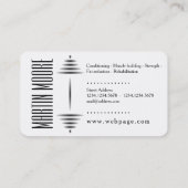 Twee gekleurde zijzwart-witte fitness visitekaartje (Achterkant)