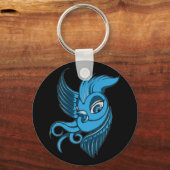 Twee gekloonde blauwe vogeltjes sleutelhanger (Voorkant)