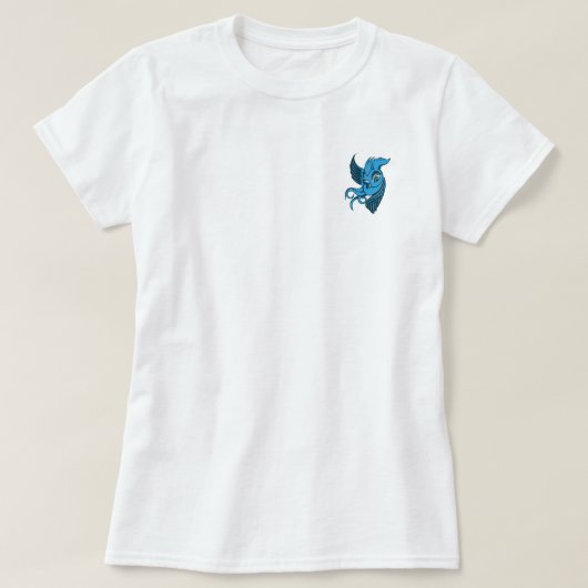 Twee gekloonde blauwe vogeltjes t-shirt (Design voorkant)