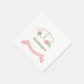 twee gekoppelde harten bruiloft servet (Hoek)