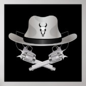 Twee gekruiste pistolen en pet poster (Voorkant)