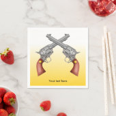 Twee gekruiste westerse pistolen servetten (Insitu)