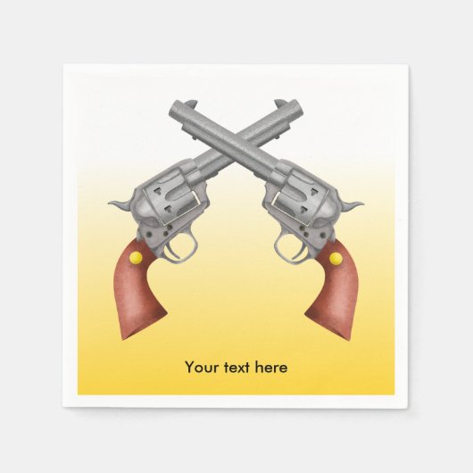 Twee gekruiste westerse pistolen servetten (Voorkant)