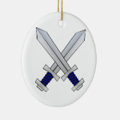 Twee gekruiste zinnen keramisch ornament (Rechts)