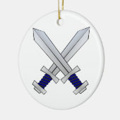 Twee gekruiste zinnen keramisch ornament (Links)