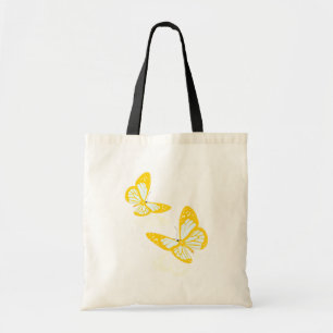 Twee gele Butterflies Canvas tas