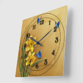 Twee Gele Daffodils Vierkante Klok (Hoek)