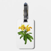 Twee Gele Dame Slipper Orchideeën Bagagelabel (Achterkant verticaal)
