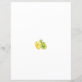 Twee gele en groene bloemen op een witte achtergro (Achterkant)