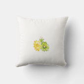Twee gele en groene bloemen op een witte achtergro kussen (Achterkant)