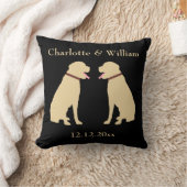 Twee Gele Golden Labradors Persoonlijk Wedden Kussen (Deken)