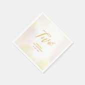 Twee | Gele harten en Waterverf 2e verjaardag Servet (Hoek)