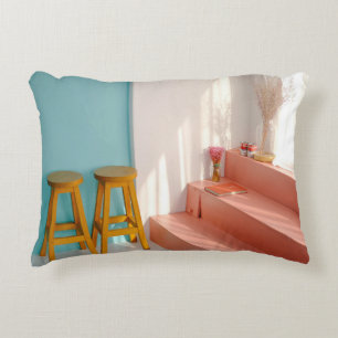 Twee gele houten stooten accent kussen