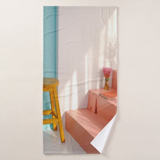 Twee gele houten stooten badhanddoek (Badhanddoek)