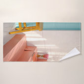 Twee gele houten stooten badhanddoek (Badhanddoek)