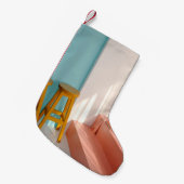 Twee gele houten stooten kleine kerstsok (Voorkant (Hangend))