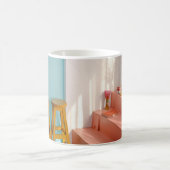 Twee gele houten stooten koffiemok (Center)