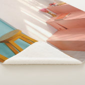 Twee gele houten stooten sherpa deken (3/4)