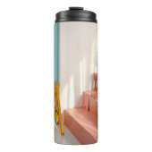 Twee gele houten stooten thermosbeker (Voorkant)