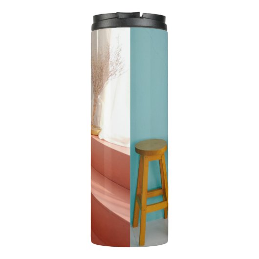 Twee gele houten stooten thermosbeker (Achterkant)