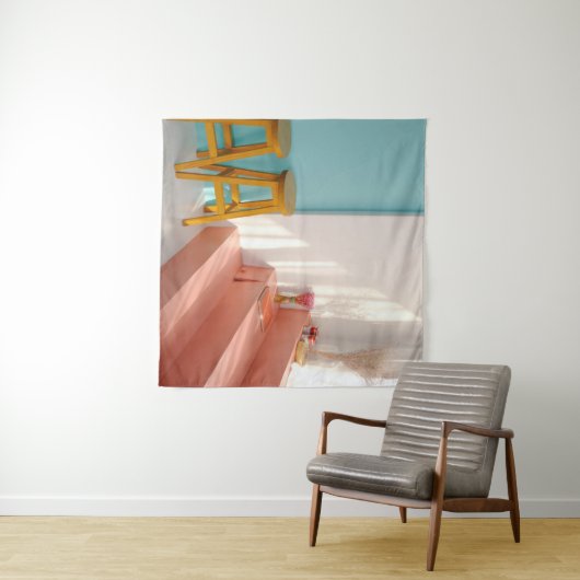 Twee gele houten stooten wandkleed (In Situ (horizontaal))