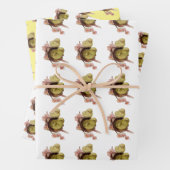 twee gele kuikens, Pasen Inpakpapier Vel (In situ)