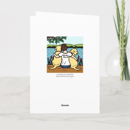 Twee gele labradors en mam kaart (Achterkant)