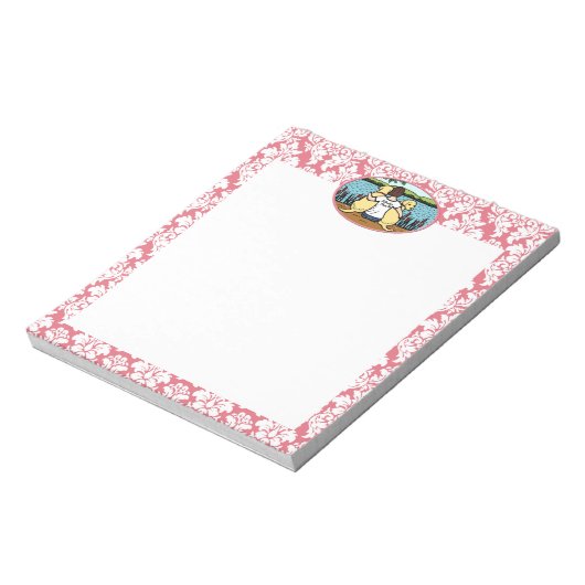 Twee gele labradors en mam notitieblok (Linkerzijde)