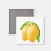 Twee gele mango-vruchten magneet (Voorkant / Achterkant)