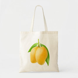 Twee gele mango-vruchten tote bag
