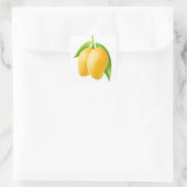 Twee gele mango-vruchten vierkante sticker (Tas)
