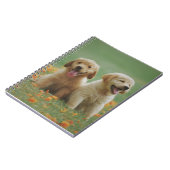Twee gele Puppies voor labrador Retriever Notitieboek (Linkerzijde)