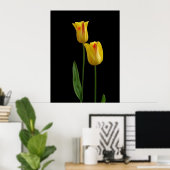 Twee gele tulpen poster (Thuiskantoor)