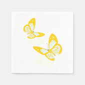 Twee gele vlinders papieren servetten (Voorkant)