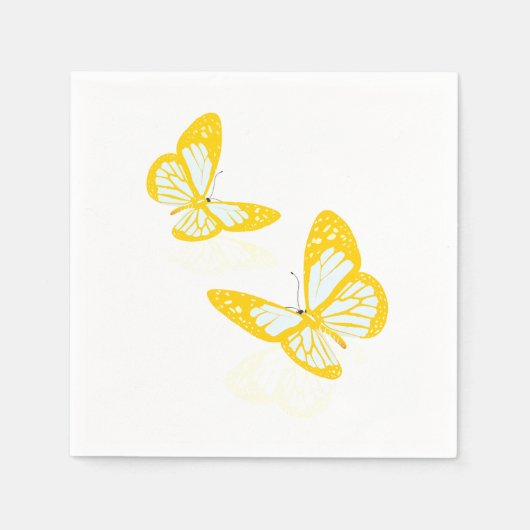 Twee gele vlinders papieren servetten (Voorkant)
