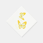 Twee gele vlinders papieren servetten (Hoek)