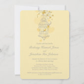 Twee gele vogels open vogelkooi bruiloft kaart (Achterkant)