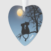 'Twee geliefden Kat Jubileum papieren harten Ornament (voorkant)
