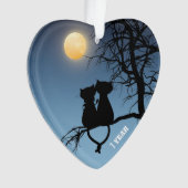 'Twee geliefden Kat Jubileum papieren harten Ornament (voorkant)