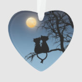 'Twee geliefden Kat Jubileum papieren harten Ornament (achterkant)