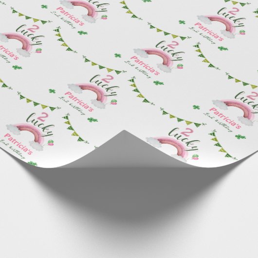 Twee Gelukkige 2e Verjaardag Cadeaupapier (Hoek)