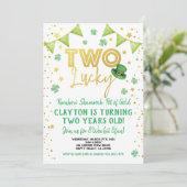 Twee gelukkige 2e verjaardag St Patrick's Day Part Kaart (Staand voorkant)