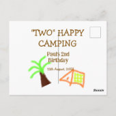 Twee gelukkige camping 2de verjaardag boom kamp ki briefkaart (Achterkant)