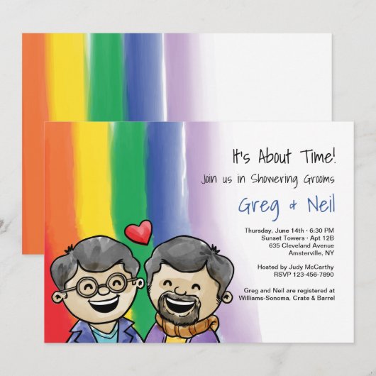 Twee gelukkige jongens de Uitnodiging van de Showe (Voorkant / Achterkant)