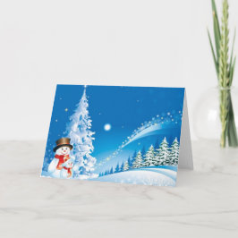 Twee Gelukkige Sneeuwmannen Feestdagen Kaart