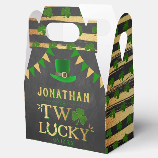 Twee gelukkige St. Patrick's Day 2e verjaardag Bedankdoosjes (Geopend)