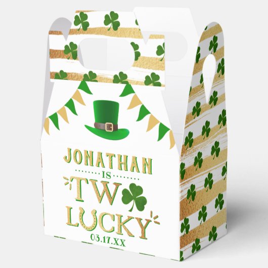 Twee gelukkige St. Patrick's Day 2e verjaardag Bedankdoosjes (Geopend)